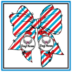 DTF Print * Read Across America * Stripes Bow #57