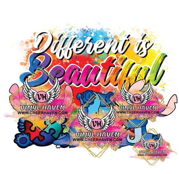 DTF Print * Autism * Different is Beautiful