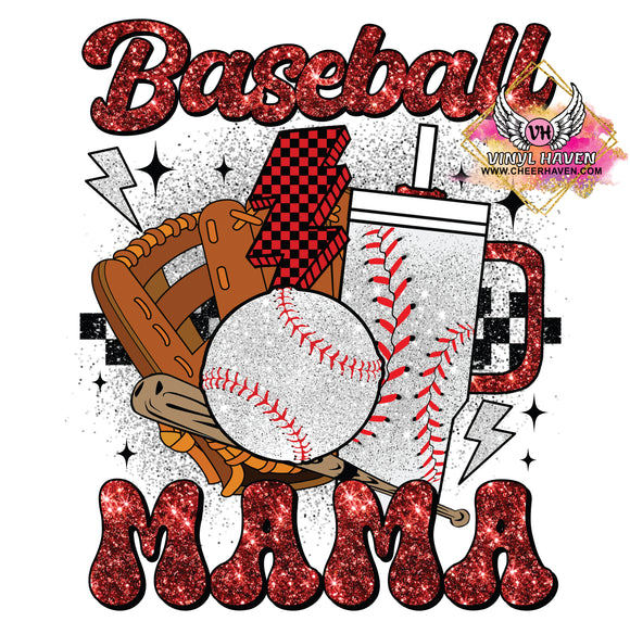 DTF Print * Sports * Baseball Mama Glittery tumbler