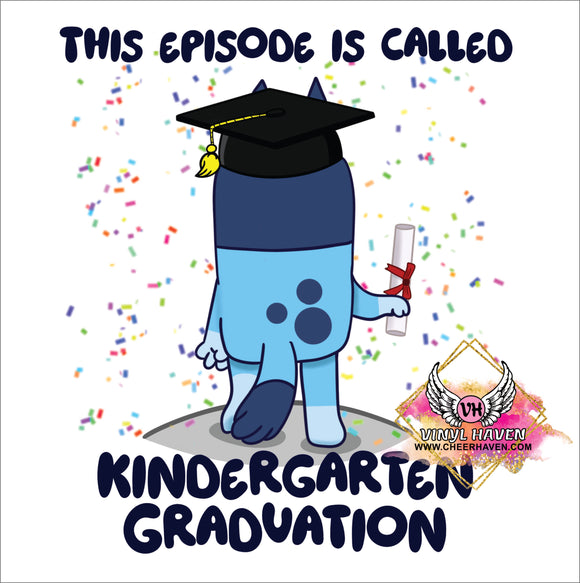 DTF Print * Blue dog Kindergarten Graduation