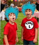 Dr. Seuss * Thing hair * inspired paper hat for kids * Read across America