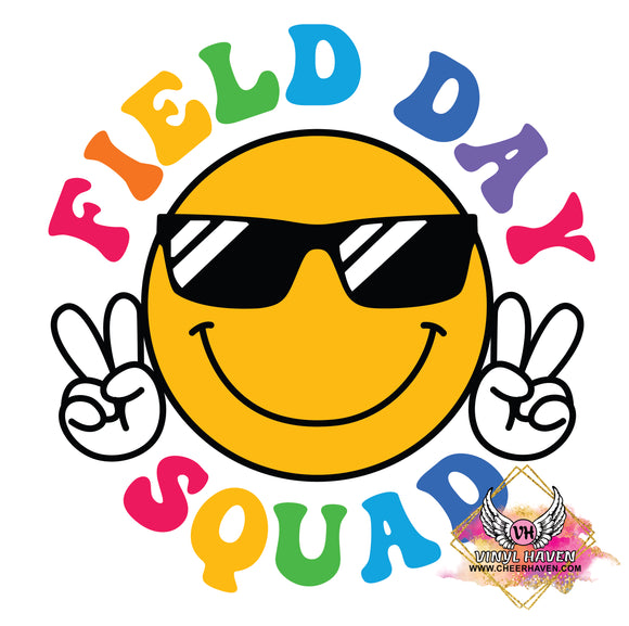 DTF Print * Field Day * Squad Smiley Face