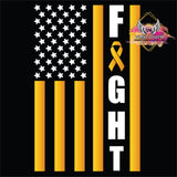 DTF Print * Childhood Cancer Awareness * Fight Gold Flag