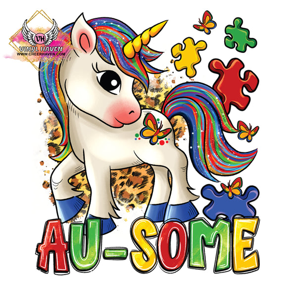 DTF Print * Autism * Au-Some Unicorn