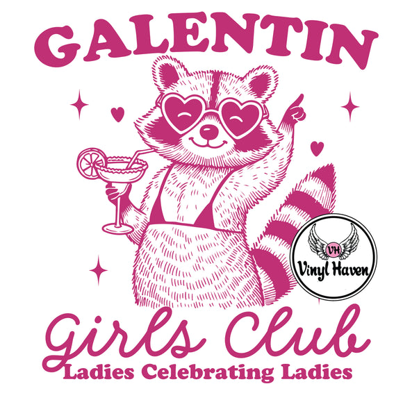 DTF Print * Valentine's * Racoon Galentin Girls Club