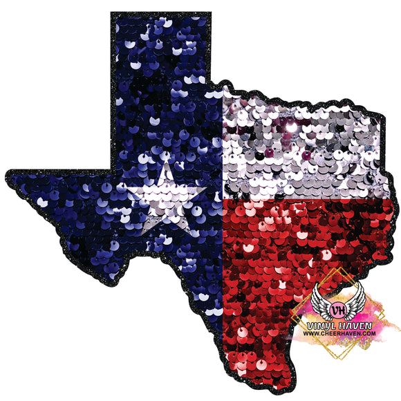 DTF Print * Texas sequin flag (not real sequins)