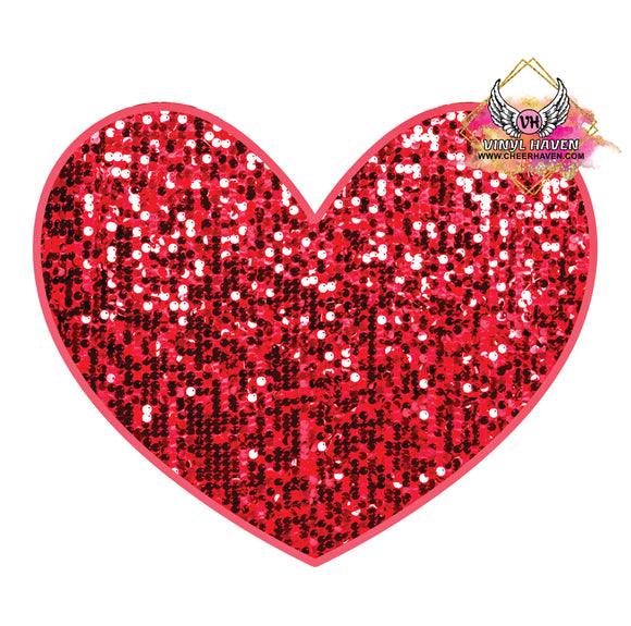 DTF Print * Valentine's * Red glittery heart