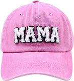 Distressed Embroidered Mama Baseball Cap