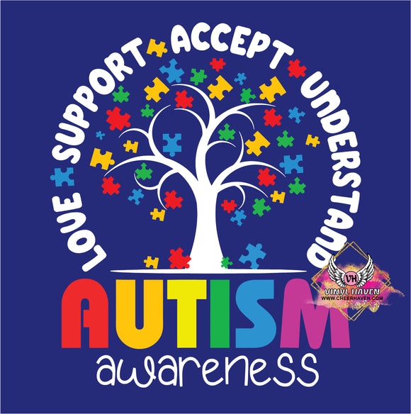 DTF Print * Autism * Love Support Accept Autism