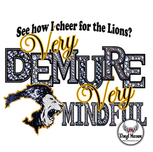 DTF Print * Back to School * Faux Rhinestone Demure SM Lions