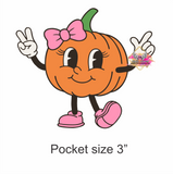 DTF Print * Fall * Pumpkin girl Pocket size 3"