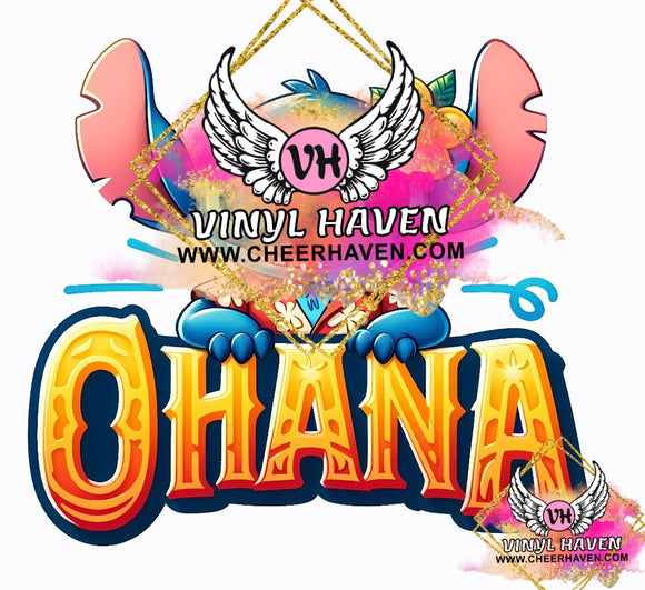 DTF Print * Red Ribbon Week * Hawaiian Ohana blue Monster