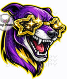 DTF Print * BacK To School * School Pride * GLITTER GLASSES MASCOT FACE (HIGH SCHOOLS)
