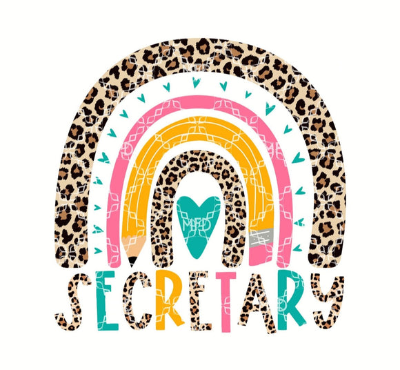 DTF Print * Back to School * Secretary Rainbow