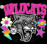 DTF Print * BacK To School * School Pride * PINK & GLITTER GLASSES MASCOT (HIGH SCHOOLS)