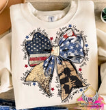 DTF Print * Patriotic * Honor the Brave coquette bow