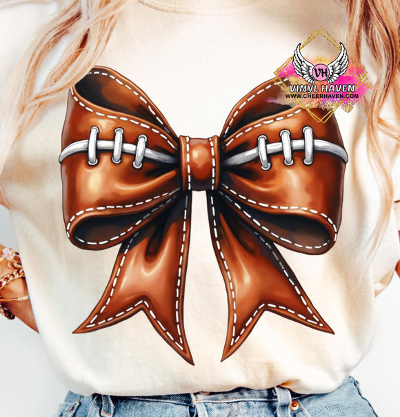 DTF Print * Football Game Day * Coquette Football Brown bow