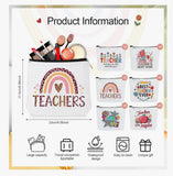 TEACHER APPRECIATION *Thank You Teacher gift * Canvas Tote Bags & Makeup Cosmetic Bag Set