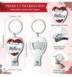Mother's Day * God Bless Mothers Heart Bottle Opener Nail Clipper with Rose Nail File and Happy Mother's Day Cards