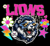 DTF Print * BacK To School * School Pride * PINK & GLITTER GLASSES MASCOT (HIGH SCHOOLS)