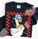 DTF Print * Patriotic * Boy Goose with Hotdog