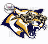 DTF Print * BacK To School * School Pride * GLITTER GLASSES MASCOT FACE (HIGH SCHOOLS)