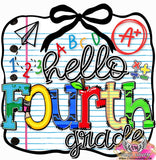 DTF Print * Back to School * Hello Grade Notesheet