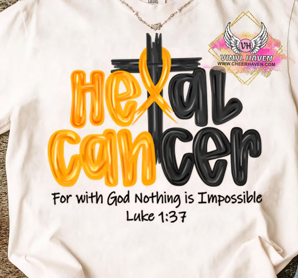 DTF Print * Childhood Cancer Awareness * Heal Cancer, He can