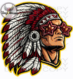DTF Print * BacK To School * School Pride * GLITTER GLASSES MASCOT FACE (HIGH SCHOOLS)