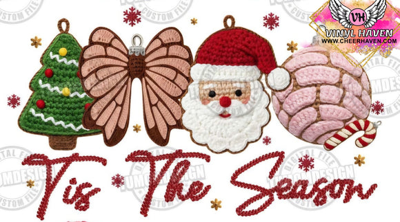 DTF Print * Christmas * Faux Yarn/Crochet Tis the season