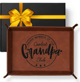 Father's Day gift * Grandpa Club * Faux leather Valet Tray