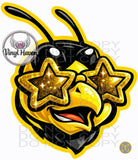 DTF Print * BacK To School * School Pride * GLITTER GLASSES MASCOT FACE (HIGH SCHOOLS)