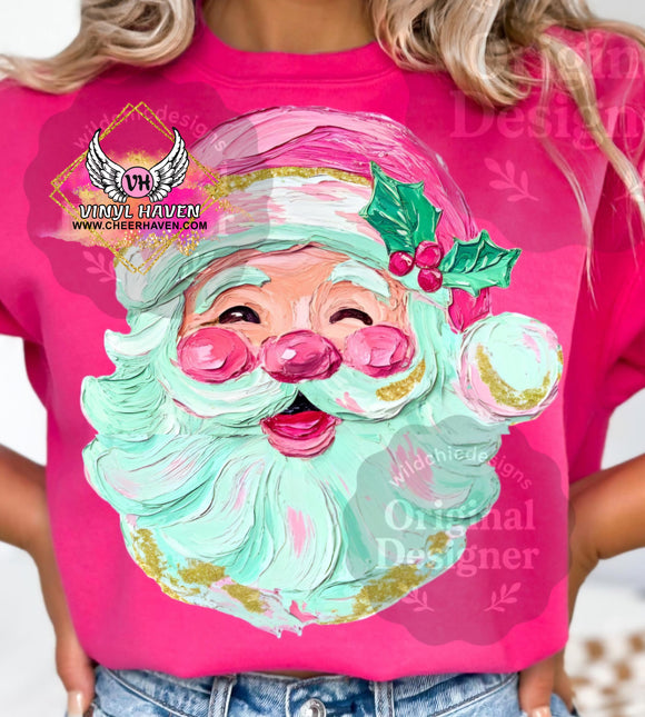 DTF Print * Christmas * Faux watercolor Santa