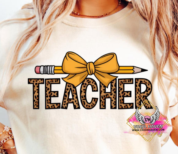 DTF Print * Back to School * Leopard Teacher Pencil