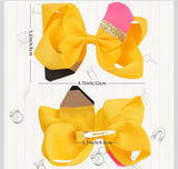 Back to school Pencil hair bow with clip 3"x4.7"