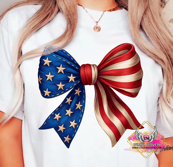 DTF Print * Patriotic * Coquette Flag Bow