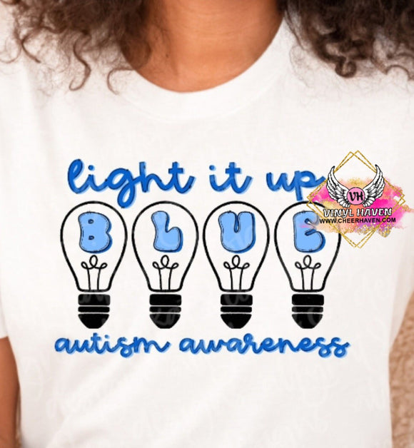 DTF Print * Autism awareness * Light it up blue