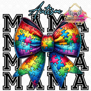 DTF Print * Autism Mama Coquette Bow