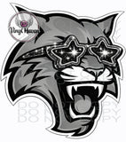 DTF Print * BacK To School * School Pride * GLITTER GLASSES MASCOT FACE (HIGH SCHOOLS)
