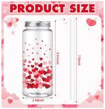 Valentines * Reusable red heart plastic cup with lid and straw