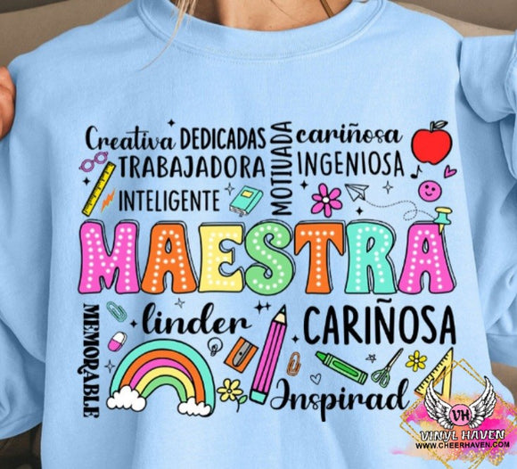 DTF Print * Back to School * Maestra Kind words * Teacher