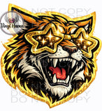 DTF Print * BacK To School * School Pride * GLITTER GLASSES MASCOT FACE (HIGH SCHOOLS)