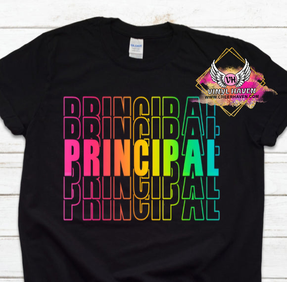 DTF Print * Back to School * Colorful stacked Principal