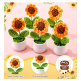 TEACHER APPRECIATION * Mini Crochet sunflower with pot and Inspirational teacher thank you card