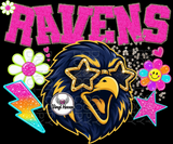 DTF Print * BacK To School * School Pride * PINK & GLITTER GLASSES MASCOT (HIGH SCHOOLS)