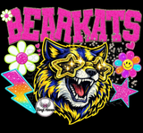 DTF Print * BacK To School * School Pride * PINK & GLITTER GLASSES MASCOT (HIGH SCHOOLS)