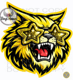DTF Print * BacK To School * School Pride * GLITTER GLASSES MASCOT FACE (HIGH SCHOOLS)