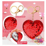Valentines * Heart sequins keychain