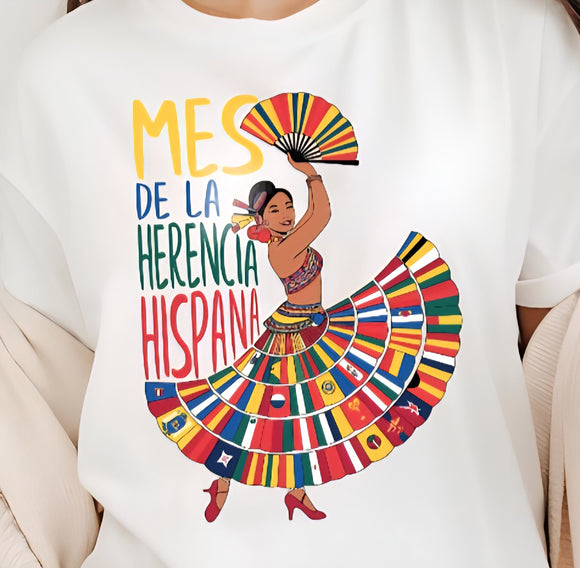 DTF print * Hispanic Heritage Month * Mes de la herencia hispana dancer