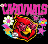 DTF Print * BacK To School * School Pride * PINK & GLITTER GLASSES MASCOT (HIGH SCHOOLS)
